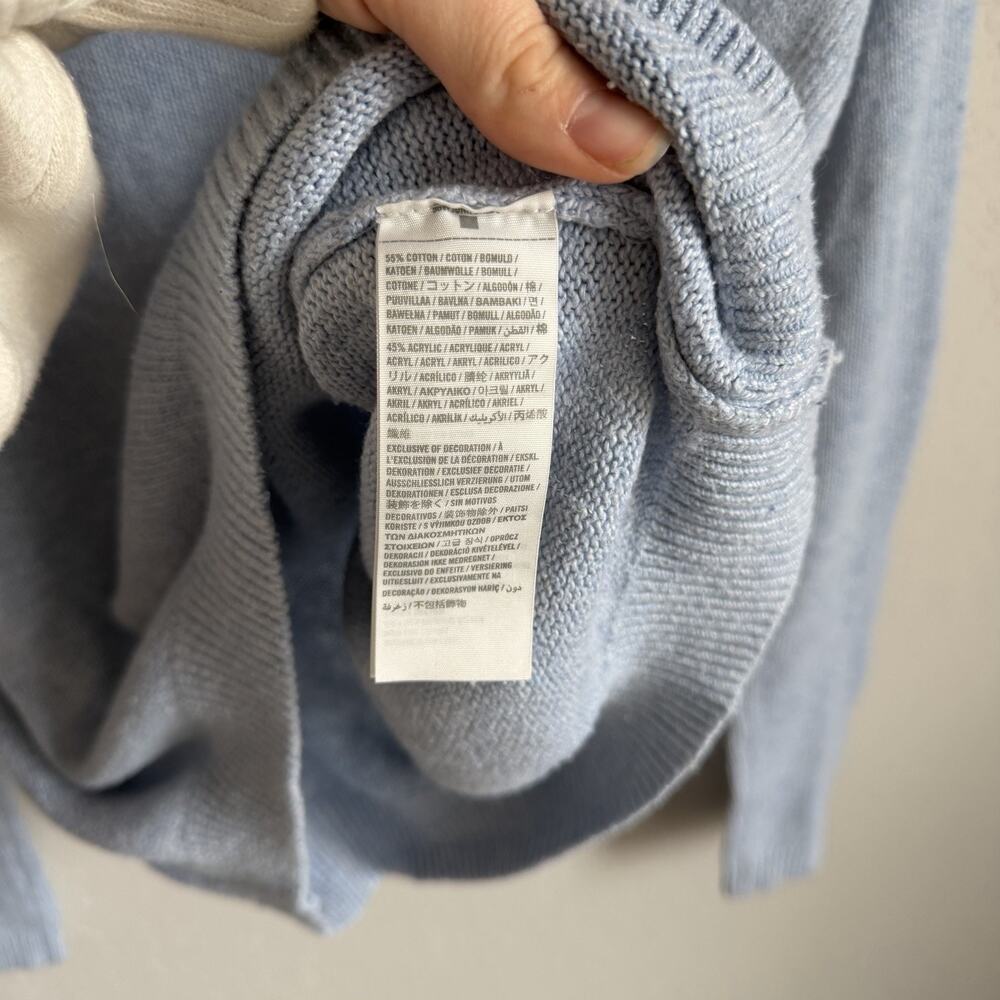 Abercrombie & Fitch Light Blue Off the Shoulder Sweater Womens M Casual - Picture 4 of 6